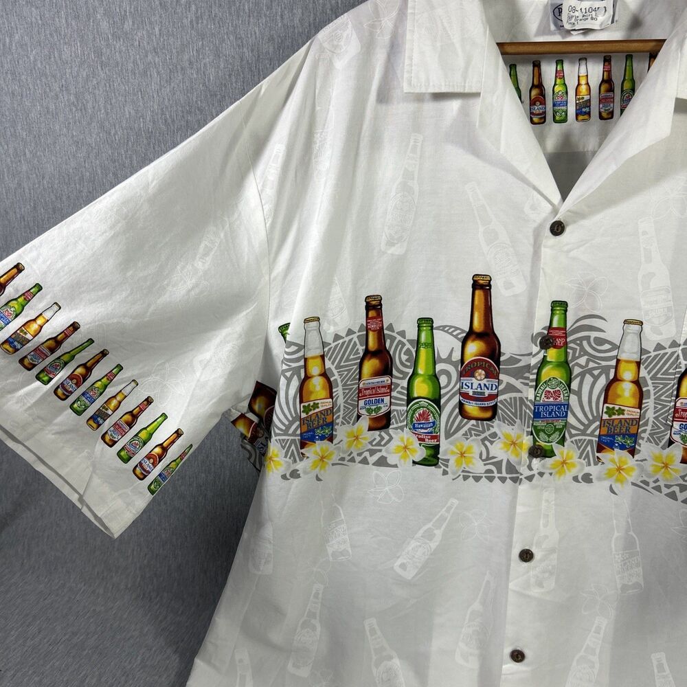 Pacific Legend Shirt Beer Bottles Tropical Hawaiian Hawaii Made Button Up-XXXL - Picture 7 of 16